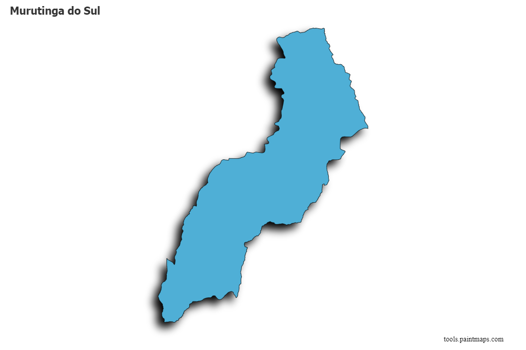 Mapa de Murutinga do Sul con efecto de sombra 3D