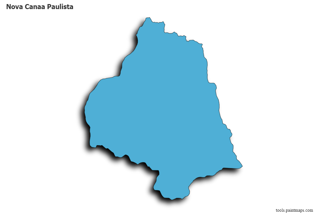 3D gölge efektli Nova Canaa Paulista haritası