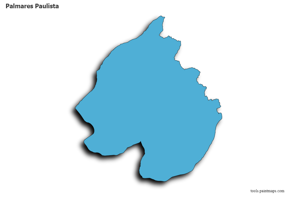 3D gölge efektli Palmares Paulista haritası