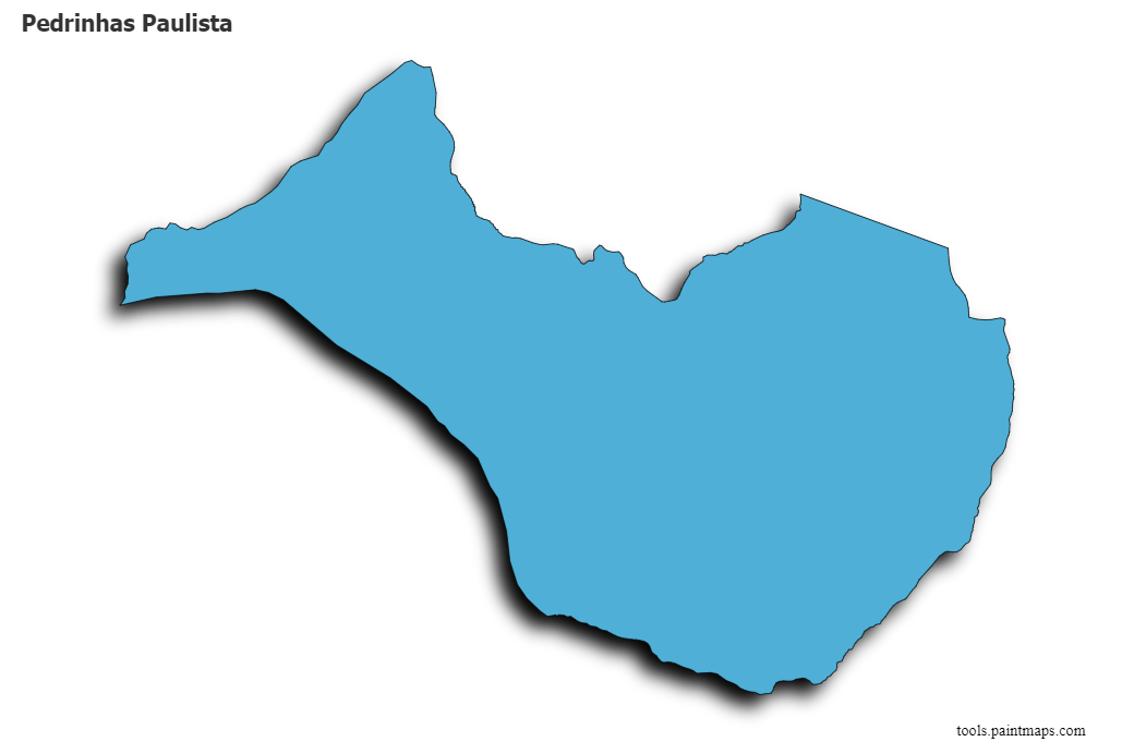 Pedrinhas Paulista map with 3d shadow effect