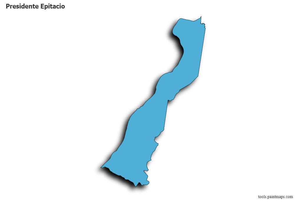 Presidente Epitacio map with 3d shadow effect