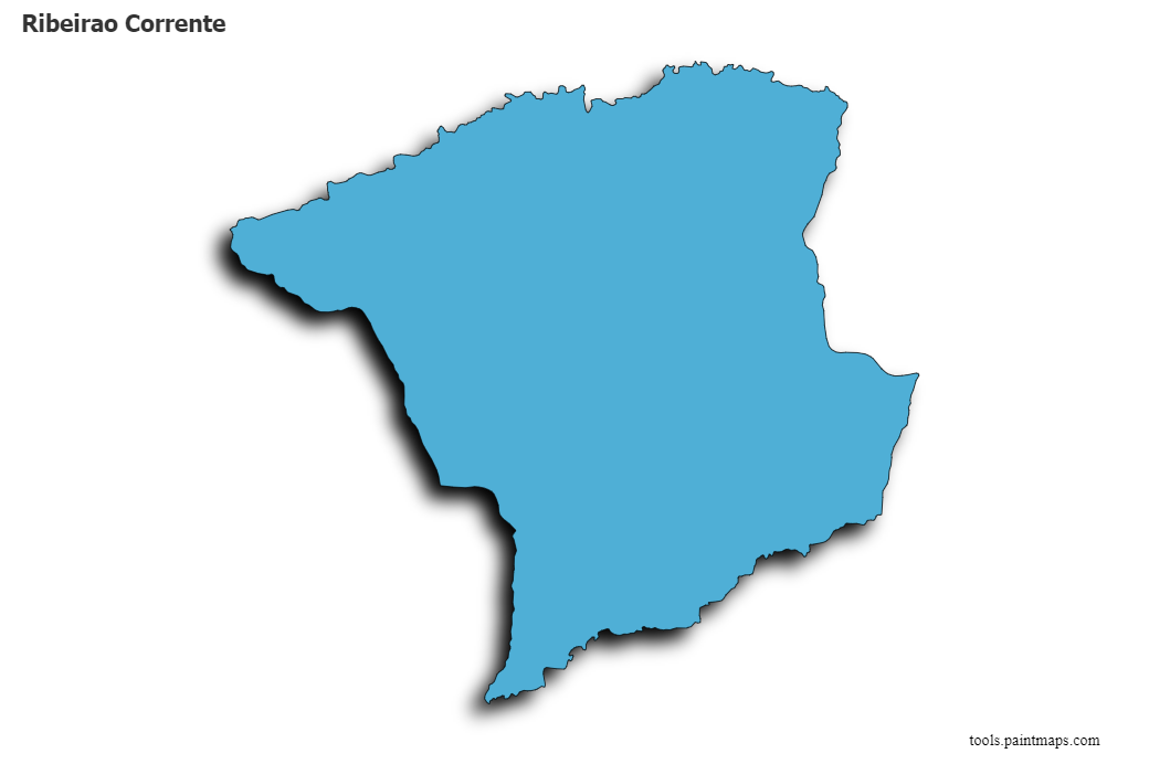 Ribeirao Corrente map with 3d shadow effect