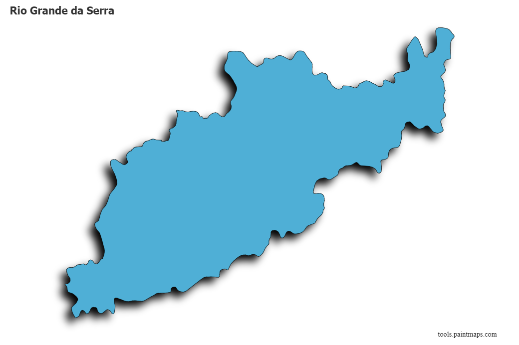 Mapa de Rio Grande da Serra con efecto de sombra 3D