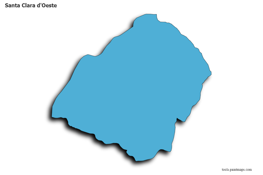 Santa Clara d'Oeste map with 3d shadow effect