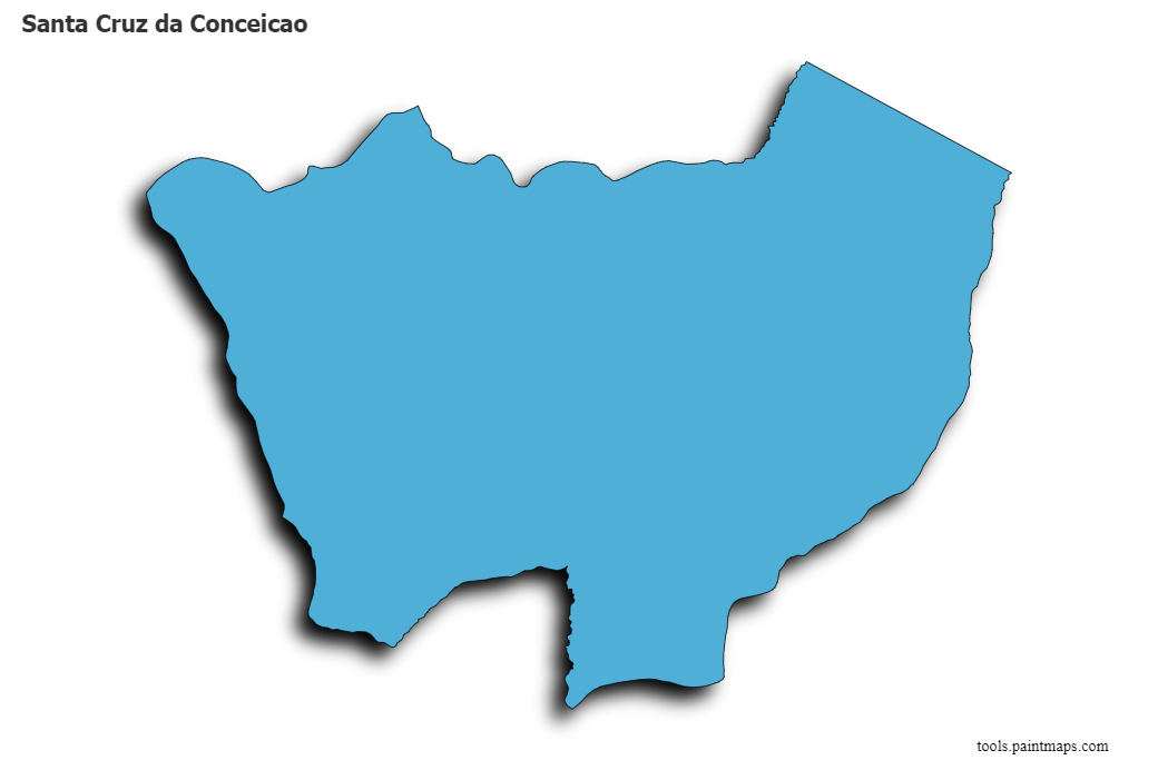 Santa Cruz da Conceicao map with 3d shadow effect