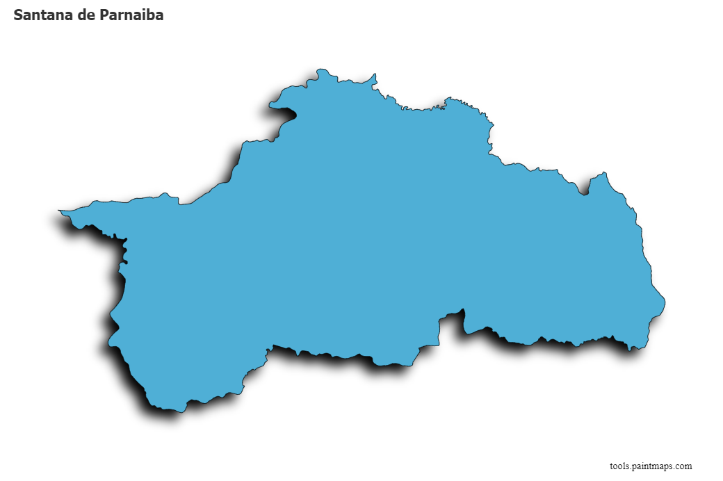 Santana de Parnaiba map with 3d shadow effect