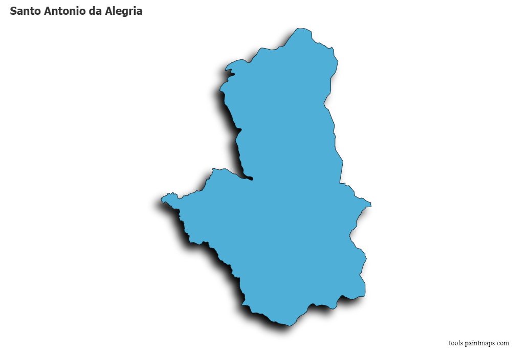 Santo Antonio da Alegria map with 3d shadow effect