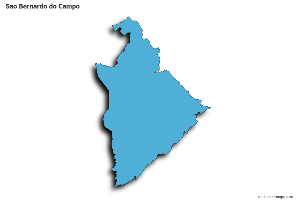 Sao Bernardo do Campo map with 3d shadow effect