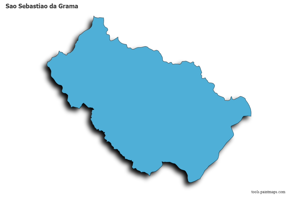 Sao Sebastiao da Grama map with 3d shadow effect