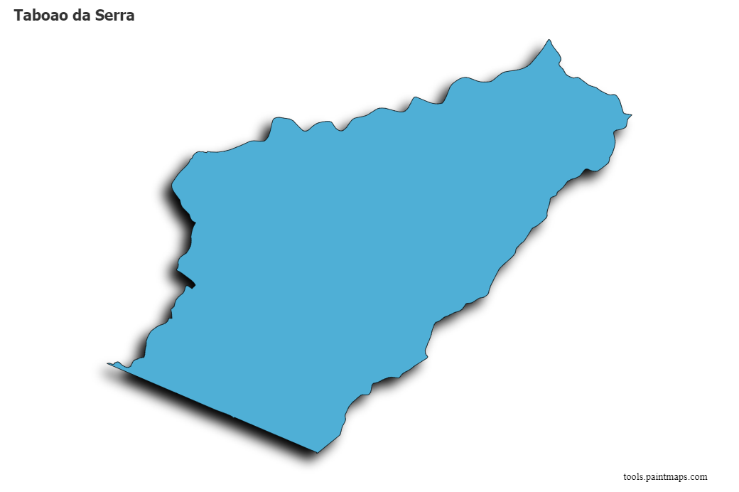 Mapa de Taboao da Serra con efecto de sombra 3D
