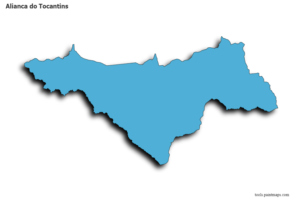 3D gölge efektli Alianca do Tocantins haritası