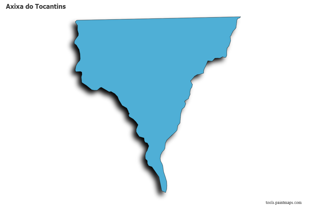 Axixa do Tocantins map with 3d shadow effect