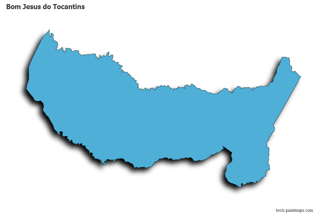 Mapa de Bom Jesus do Tocantins con efecto de sombra 3D