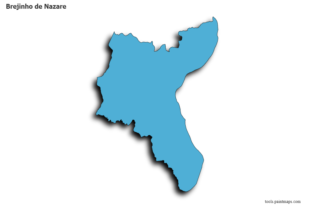 Mapa de Brejinho de Nazare con efecto de sombra 3D