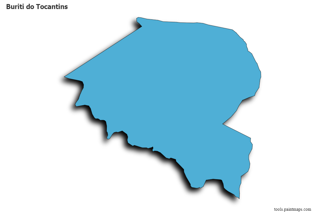 Mapa de Buriti do Tocantins con efecto de sombra 3D