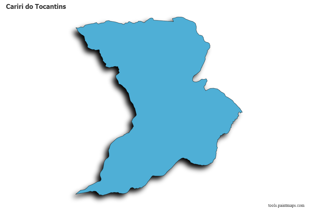 Mapa de Cariri do Tocantins con efecto de sombra 3D