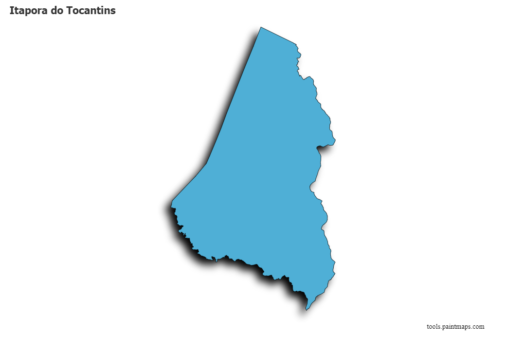 Mapa de Itapora do Tocantins con efecto de sombra 3D