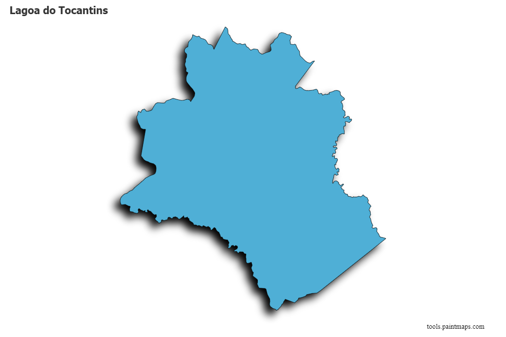 Mapa de Lagoa do Tocantins con efecto de sombra 3D