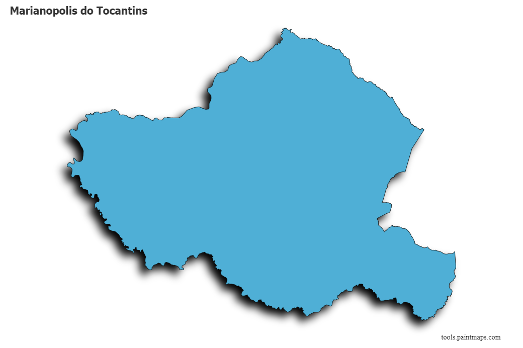 Mapa de Marianopolis do Tocantins con efecto de sombra 3D