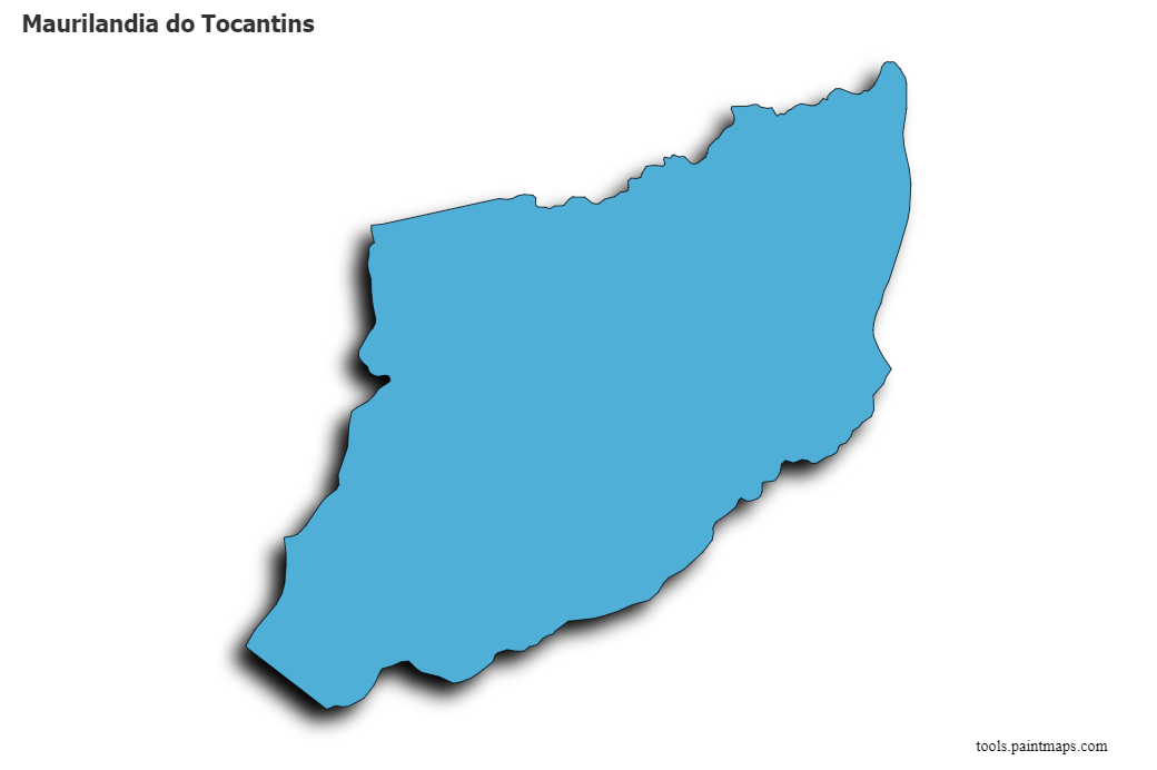 Mapa de Maurilandia do Tocantins con efecto de sombra 3D