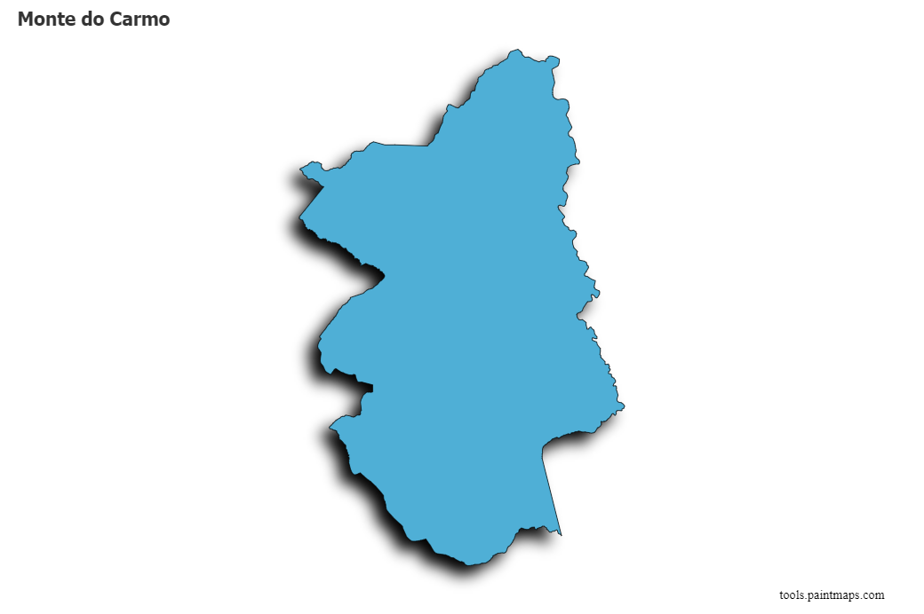 Mapa de Monte do Carmo con efecto de sombra 3D