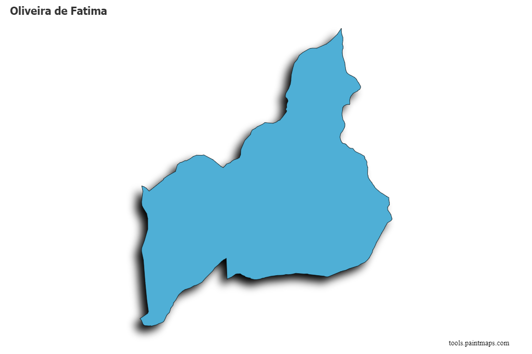 Mapa de Oliveira de Fatima con efecto de sombra 3D