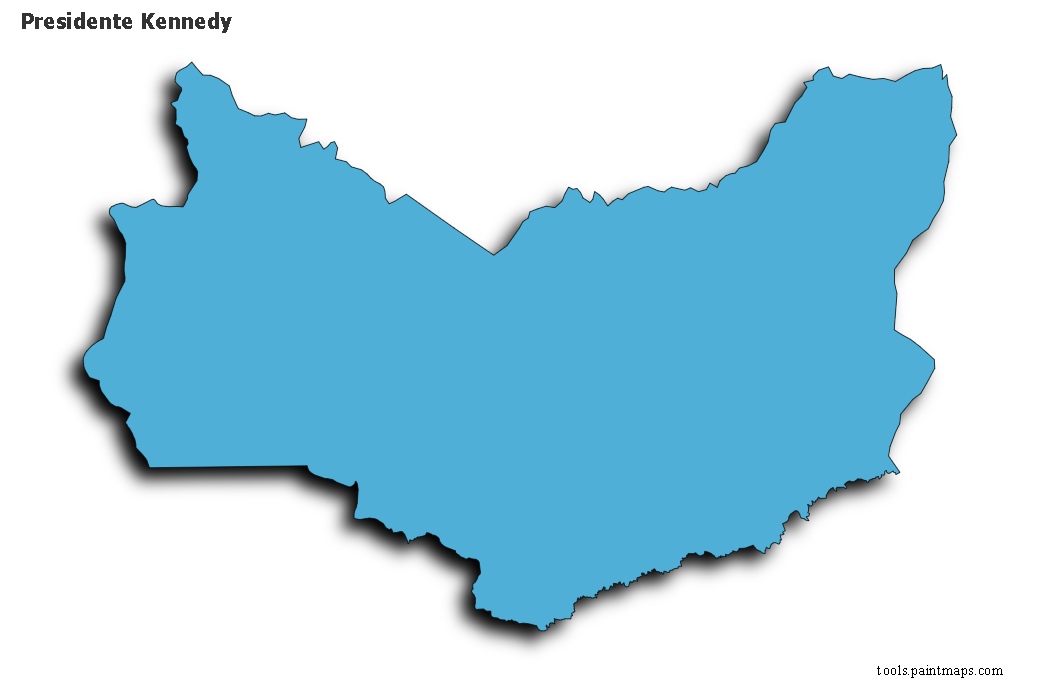 3D gölge efektli Presidente Kennedy haritası