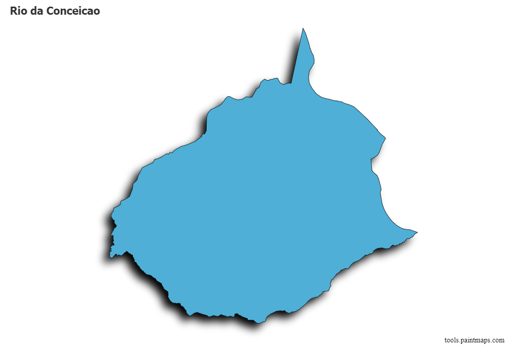 Mapa de Rio da Conceicao con efecto de sombra 3D