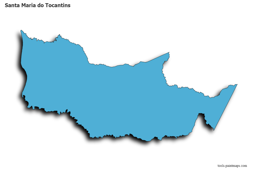 3D gölge efektli Santa Maria do Tocantins haritası
