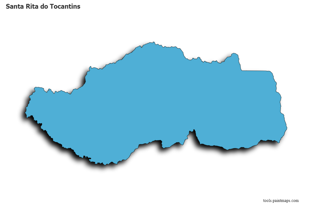 Santa Rita do Tocantins map with 3d shadow effect