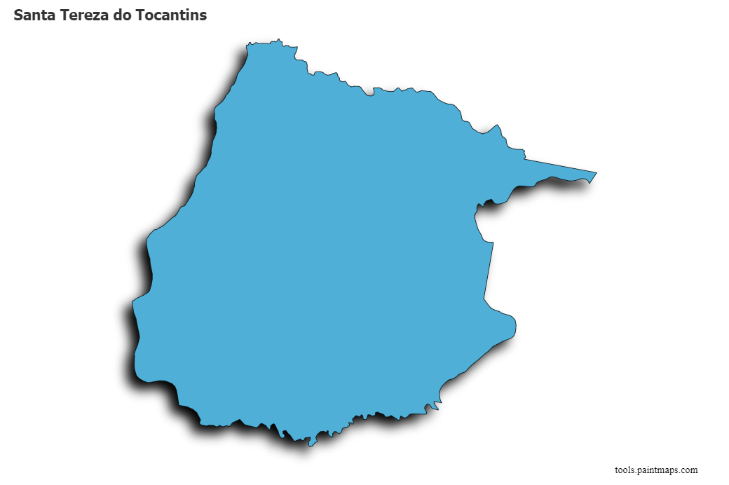 Mapa de Santa Tereza do Tocantins con efecto de sombra 3D