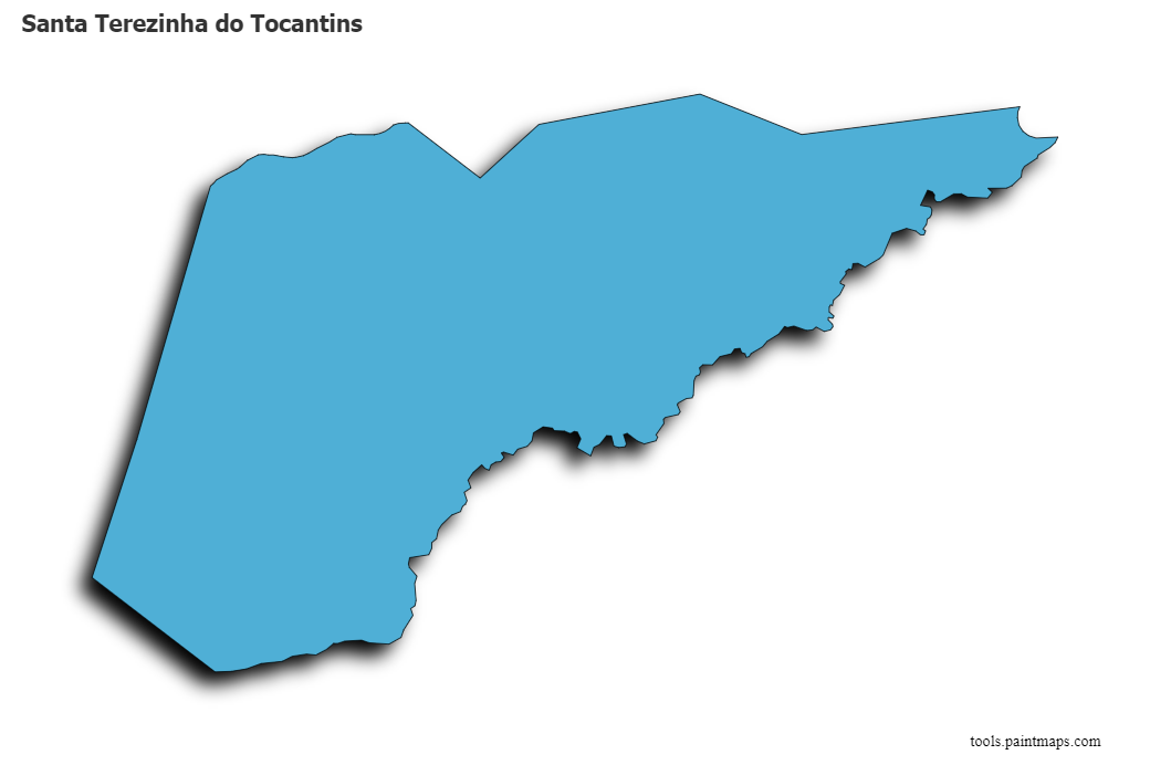 Santa Terezinha do Tocantins map with 3d shadow effect