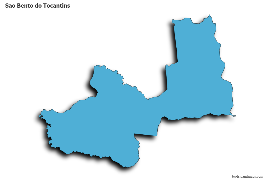 Mapa de Sao Bento do Tocantins con efecto de sombra 3D