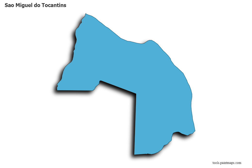 Mapa de Sao Miguel do Tocantins con efecto de sombra 3D