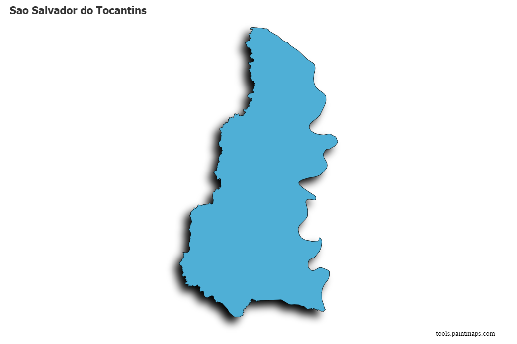 Sao Salvador do Tocantins map with 3d shadow effect