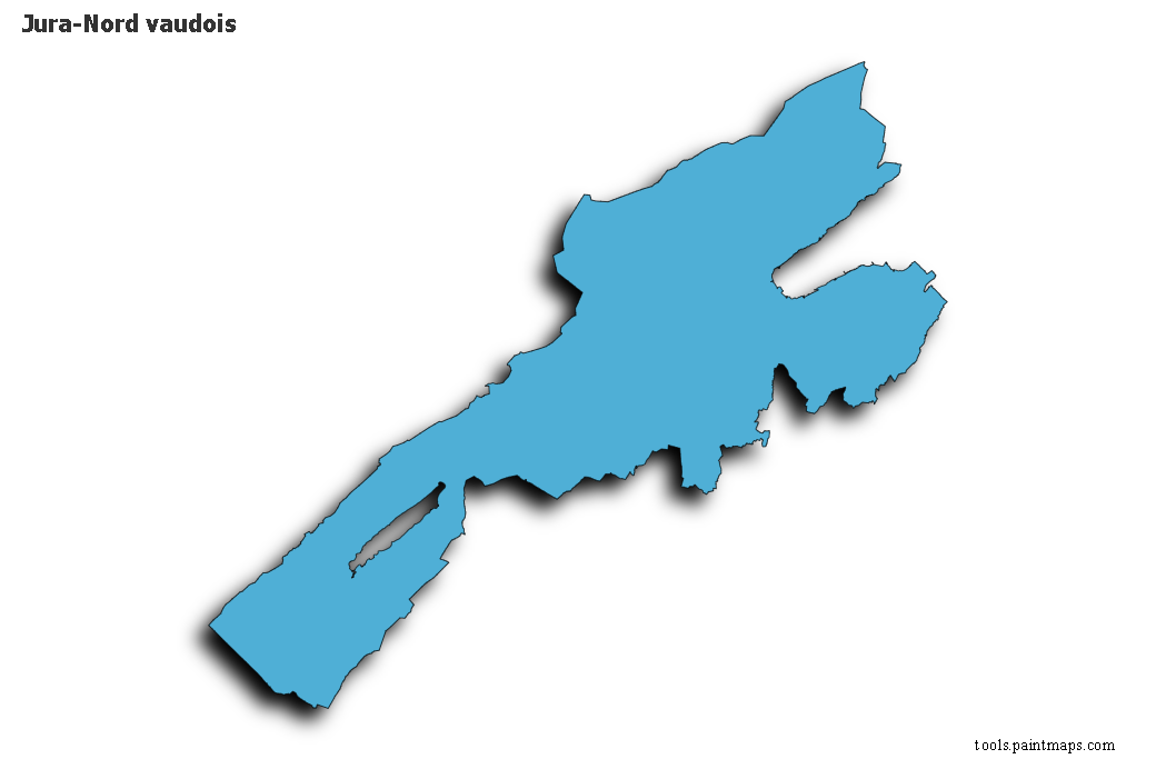 Mapa de Jura-Nord vaudois con efecto de sombra 3D