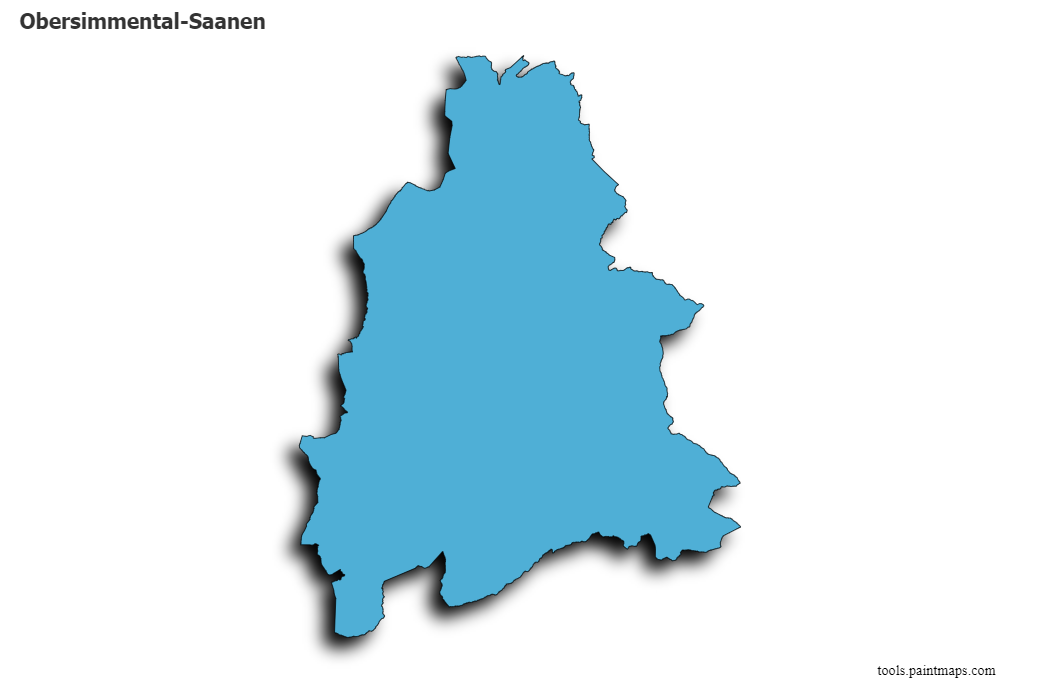 3D gölge efektli Obersimmental-Saanen haritası