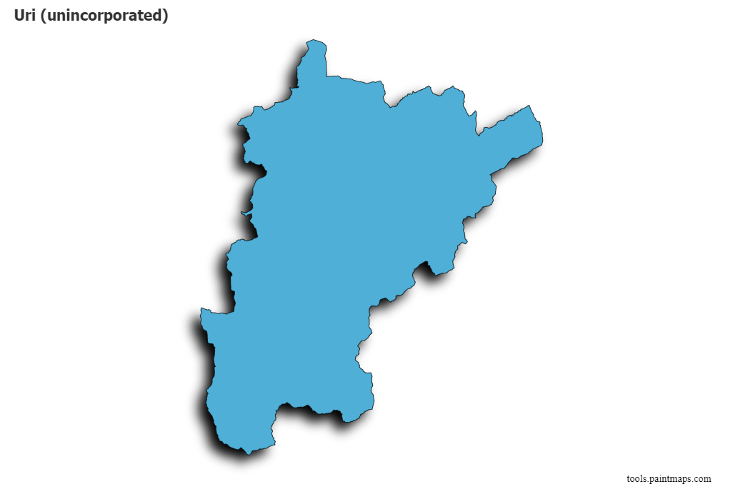 Mapa de Uri (unincorporated) con efecto de sombra 3D