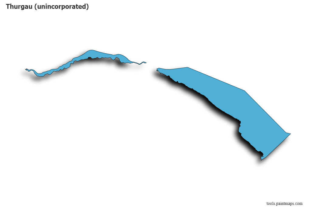 Thurgau map with 3d shadow effect