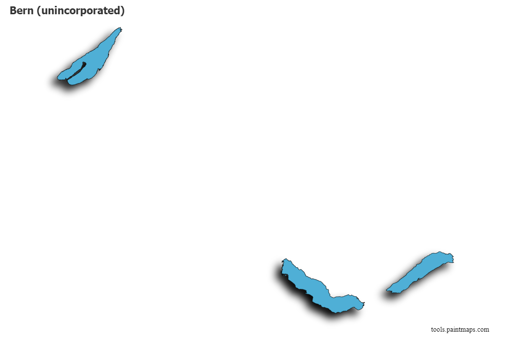 Mapa de Bern (unincorporated) con efecto de sombra 3D