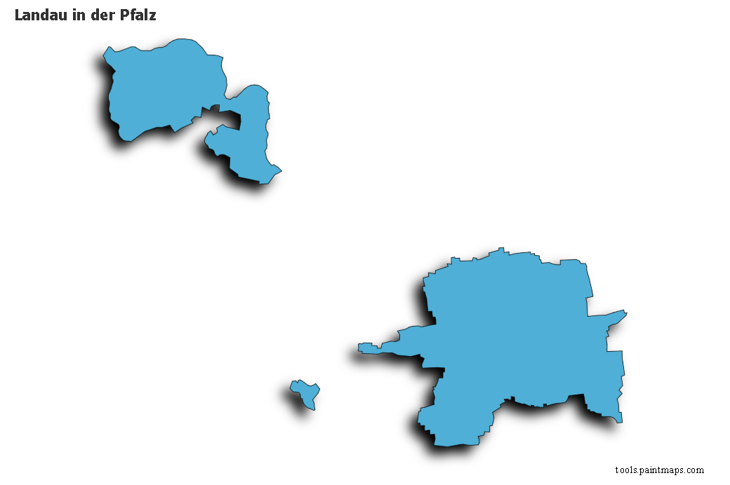 3D gölge efektli Landau in der Pfalz haritası