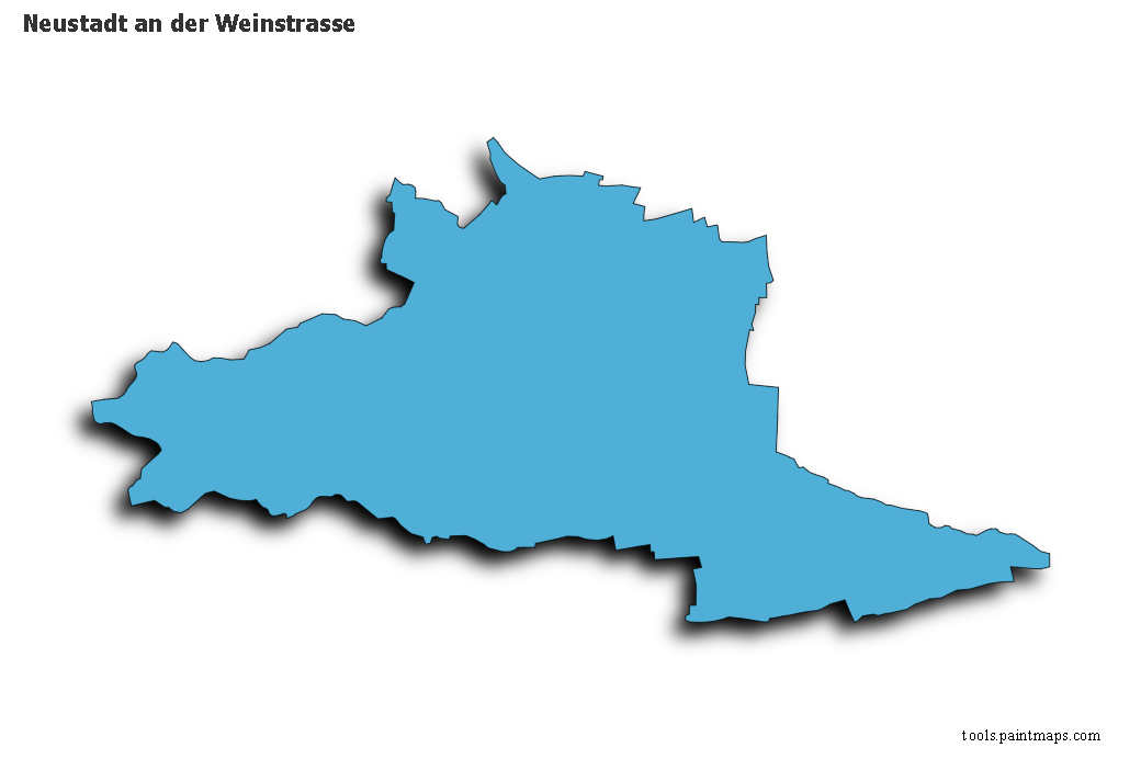 Mapa de Neustadt an der Weinstrasse con efecto de sombra 3D