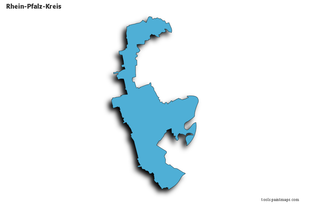 Mapa de Rhein-Pfalz-Kreis con efecto de sombra 3D