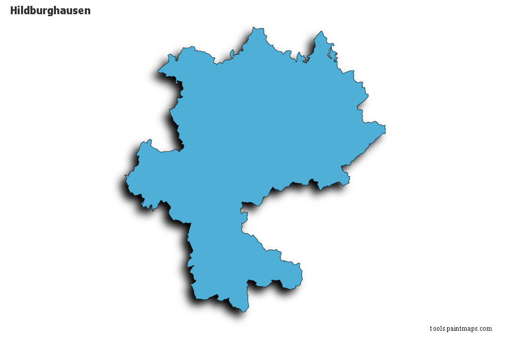 Hildburghausen map with 3d shadow effect