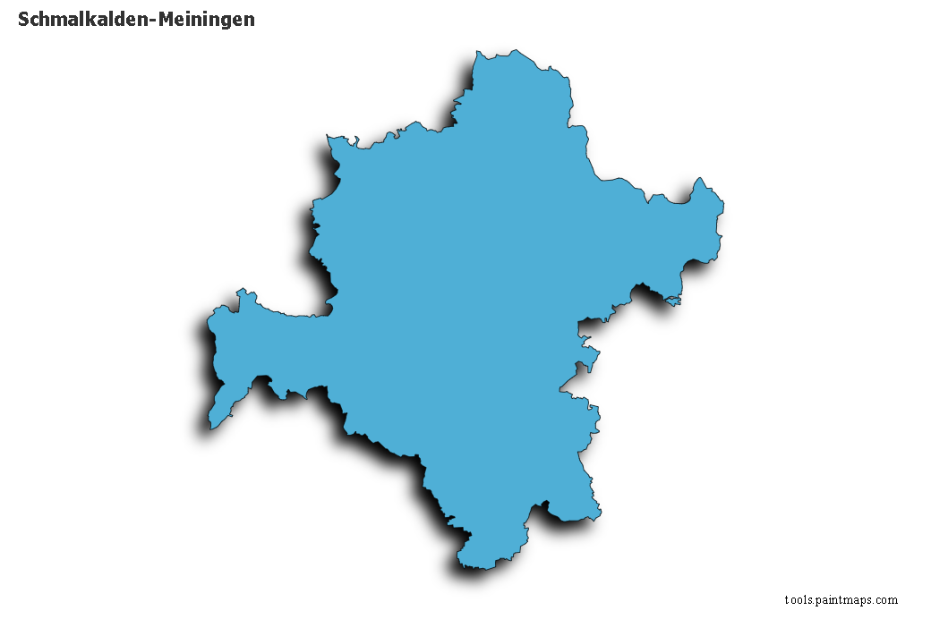 Schmalkalden-Meiningen map with 3d shadow effect