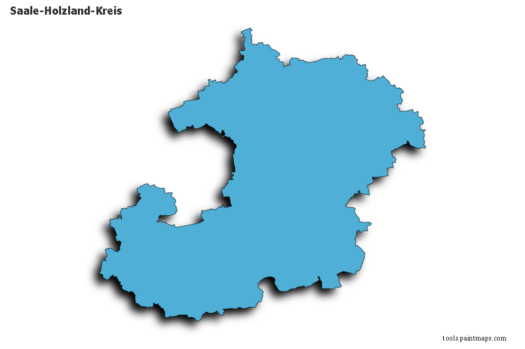 Mapa de Saale-Holzland-Kreis con efecto de sombra 3D