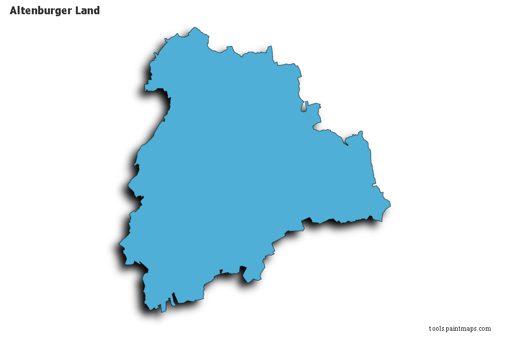 Mapa de Altenburger Land con efecto de sombra 3D