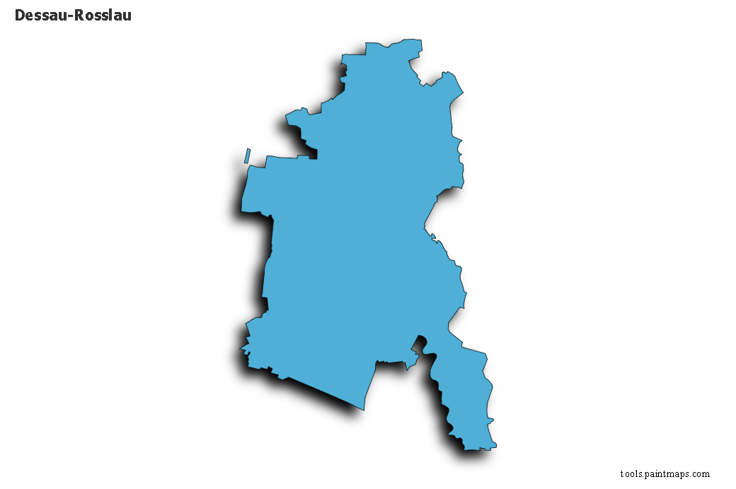 Mapa de Dessau-Rosslau con efecto de sombra 3D