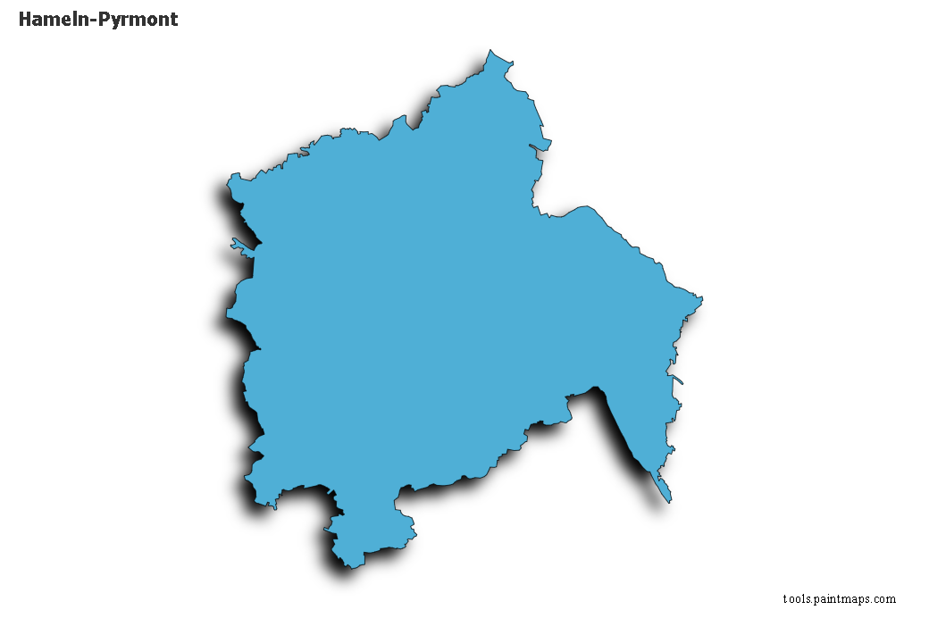 Hameln-Pyrmont map with 3d shadow effect