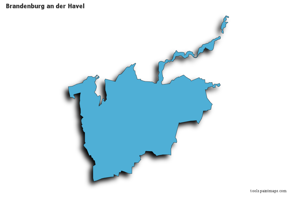 Mapa de Brandenburg an der Havel con efecto de sombra 3D